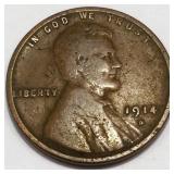 1914-D Lincoln Wheat Cent Penny Rare Date