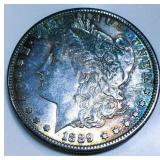 1889-S Morgan Silver Dollar AU/BU Toned