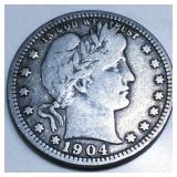 1904 Barber Quarter High Grade