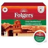 2x Folgers Lively Colombian Decaf Medium pods 12ct