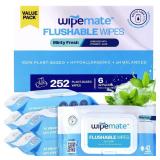 Wipemate Minty Flushable Wipes, 252ct