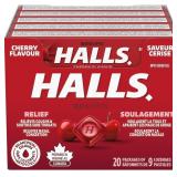 20pk HALLS Cherry Flavour Cough Drops 9ct