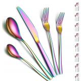Cutlery Set 40 Pieces Service for 8, Rainbow
