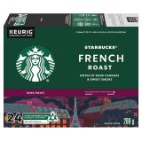Starbucks French Roast Ground K-Cup, Dark, 24ct