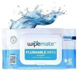 6x Wipemate ULTRA Flushable Butt Wipes 42ct
