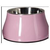 Raised Pink Stainless Pet Bowl