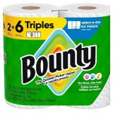 NEW $30 (2=6) Bounty Triple Paper Towel Rolls