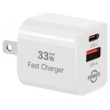NEW Dual Port USB C/USB Fast Charger Block,33W