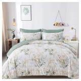 NEW $74 7 Pieces Floral Bed in a Bag King