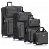 NEW $200 Traveler's 4-Piece Luggage Set - Gray