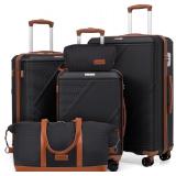 $180 Luggage Sets 5 Piece, Suitcases with Wheels