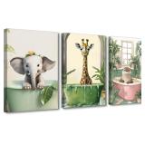 SEALED $55 3PC Bathroom Wall Art (12x16')
