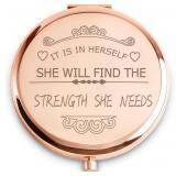 NEW $31 Engraved Compact Mirror 'It is in Herself'