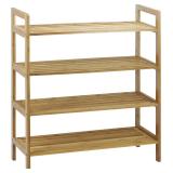 NEW $122 4-Tier Bamboo Shoe Rack