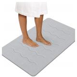 NEW $65 32'x 20' Stone Bath Mat Large, Gray