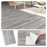 SEALED 8PC Grey Wood Vinyl Peel & Stick Flooring