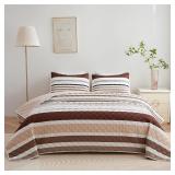 SEALED $88 (K) 3PC Quilt Set, Reversible- Blk/Red