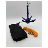 New Folding Boat Anchor with Rope & Storage Bag