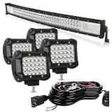 $93 LED Light Bar Kits -32 Inch Curved 405W Triple