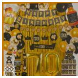 NEW 20pk Black&Gold 70thThemed BirthdayDecorations