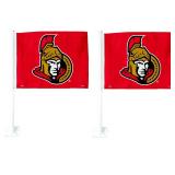 NEW 2PK NHL 2-Sided Ottawa Senators Car Flag-BLK