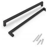 SEALED $58 15PK Black Cabinet Pulls, Stainless