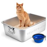 $60 Stainless Steel Litter Box with Handle for Cat