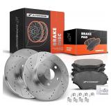 $131 Slotted Disc Brake Rotors + Ceramic Pads Kit