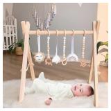 $67 Wooden Baby Play Gym, WOOD CITY Foldable Baby