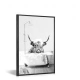 NEW Foduuo Funny Highland Cow Wall Art