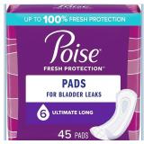 NEW $33 (6) 45-ct Poise Incontinence Pads