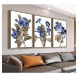 NEW $125 (40x60'x3pk) Framed Canvas Wall Art