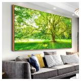 NEW $199 (30x60) Green Trees Landscape Wall Art