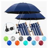 NEW $63 Beach Umbrella with Clamp, 360 °