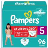 NEW $40 (5) 96-ct Pampers Cruisers 360 Fit Diapers