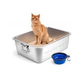 NEW $60 Stainless Steel Litter Box