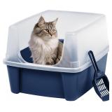 NEW $60 Large High Sided Cat Litter Box with Scoop
