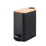 SEALED $50 5L Steel Trash Can w/Bamboo Lid