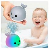 NEW $37 Baby Light Up Whale Fountain Bath Toy