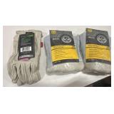 (M) 3pk BDG Grain Leather Utility Gloves
