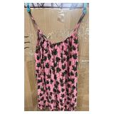 (1X) Pink Tank Top with Black Palm Trees