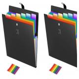 NEW 2PK Accordion File Folders, 7 Pockets