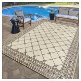 NEW $56 (9'x12') Brown Outdoor Rug for Patio