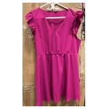 (1X) Pink Cinched Waist Midi Dress