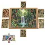 NEW $84 Light Brown Wooden Puzzle Board