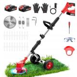 NEW $86 Weed Wacker w/Wheels Electric Trimmer