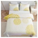 SEALED $91 (F/Q) 3PC Floral Quilt Bedding Set