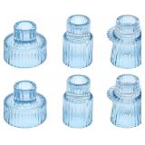 NEW $39 6PC Glass Candlestick Holders
