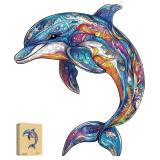 SEALED $34 Wooden Jigsaw Dolphin Puzzle (26x31cm)