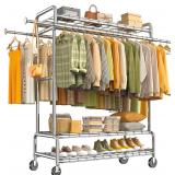 NEW $190 Clothing Rack With Wheels